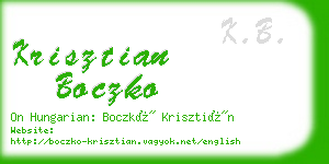 krisztian boczko business card